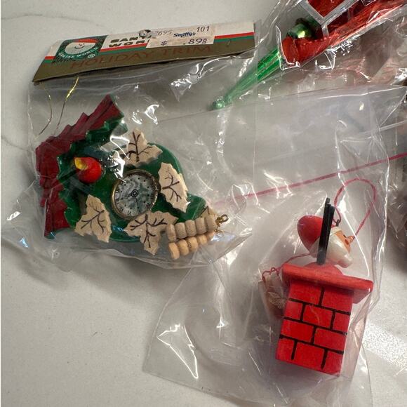 14 Assorted Vintage 1970’s Wood Plastic Ornaments - Kurt Adler - Picture 2 of 8